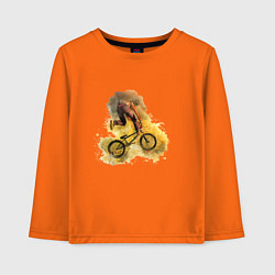 Лонгслив хлопковый детский BMX Акварель, цвет: оранжевый