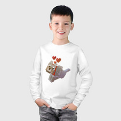 Лонгслив хлопковый детский Майнкрафт - милая собачка, цвет: белый — фото 2