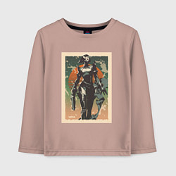 Лонгслив хлопковый детский Viper Valorant Art, цвет: пыльно-розовый