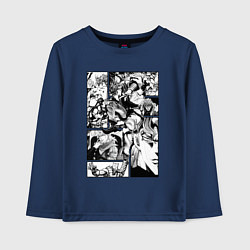 Лонгслив хлопковый детский Дио Брандо Панель манги, цвет: тёмно-синий