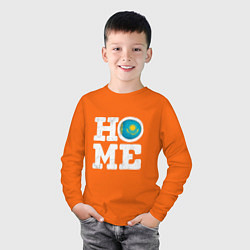 Лонгслив хлопковый детский Дом - Казахстан, цвет: оранжевый — фото 2