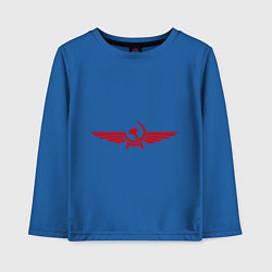 Лонгслив хлопковый детский Серп и молот в виде орла, цвет: синий