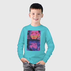 Лонгслив хлопковый детский Аркейн эксклюзивный дизайн 2022, цвет: бирюзовый — фото 2