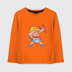 Лонгслив хлопковый детский Купидон танцует, цвет: оранжевый