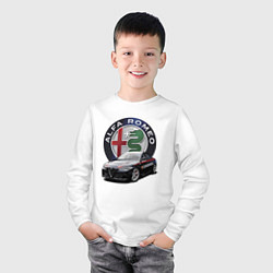 Лонгслив хлопковый детский Alfa Romeo Carabinieri, цвет: белый — фото 2
