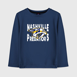 Лонгслив хлопковый детский Nashville Predators, Нэшвилл Предаторз, цвет: тёмно-синий