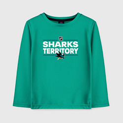 Лонгслив хлопковый детский SHARKS TERRITORY САН-ХОСЕ ШАРКС, цвет: зеленый