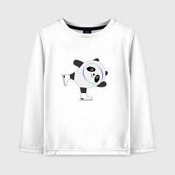 Лонгслив хлопковый детский Китайское фигурное катание, цвет: белый