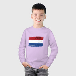 Лонгслив хлопковый детский Для дизайнера Флаг Нидерландов, цвет: лаванда — фото 2