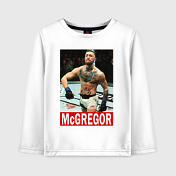 Лонгслив хлопковый детский Конор МакГрегор McGregor, цвет: белый