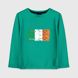 Лонгслив хлопковый детский Флаг Ирландии, цвет: зеленый