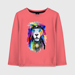 Лонгслив хлопковый детский Color lion! Neon!, цвет: коралловый