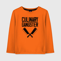Лонгслив хлопковый детский Кулинарный гангстер, цвет: оранжевый