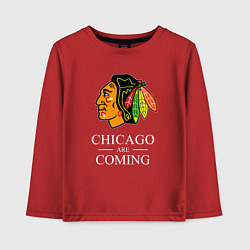Лонгслив хлопковый детский Chicago are coming, Чикаго Блэкхокс, Chicago Black, цвет: красный