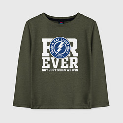 Лонгслив хлопковый детский Тампа Бэй Лайтнинг Tampa Bay Lightning FOREVER NOT, цвет: меланж-хаки