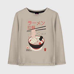 Лонгслив хлопковый детский Японский стиль рамен, цвет: миндальный