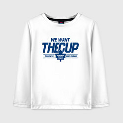 Лонгслив хлопковый детский Toronto Maple Leafs We want the cup Торонто Мейпл, цвет: белый