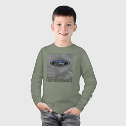 Лонгслив хлопковый детский Ford Performance, цвет: авокадо — фото 2