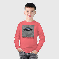 Лонгслив хлопковый детский Ford Performance, цвет: коралловый — фото 2