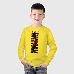 Лонгслив хлопковый детский Логотип Бэтмен 2022, цвет: желтый — фото 2