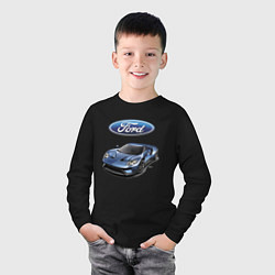 Лонгслив хлопковый детский Ford - legendary racing team!, цвет: черный — фото 2