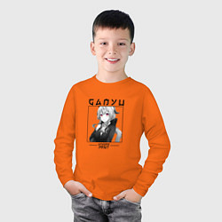 Лонгслив хлопковый детский Гань Юй Ganyu, Genshin Impact, цвет: оранжевый — фото 2