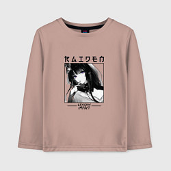 Лонгслив хлопковый детский Райдэн Shogun Raiden, Genshin Impact, цвет: пыльно-розовый