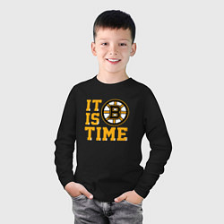 Лонгслив хлопковый детский It Is Boston Bruins Time, Бостон Брюинз, цвет: черный — фото 2