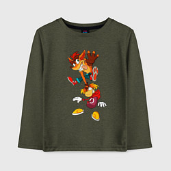 Лонгслив хлопковый детский Rayman Legends - Рэймэн, цвет: меланж-хаки