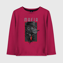Лонгслив хлопковый детский Обезьяна мафиози, цвет: маджента