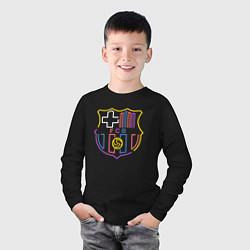 Лонгслив хлопковый детский FC Barcelona - Multicolor 2022, цвет: черный — фото 2