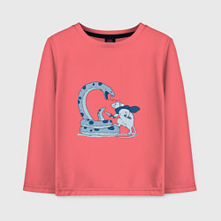 Лонгслив хлопковый детский Смелый воин, цвет: коралловый