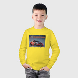 Лонгслив хлопковый детский Mazda Motorsports Development, цвет: желтый — фото 2