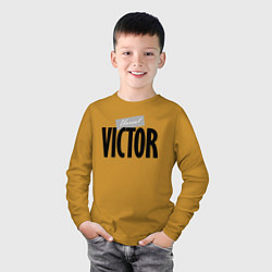 Лонгслив хлопковый детский Unreal Victor, цвет: горчичный — фото 2