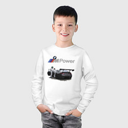 Лонгслив хлопковый детский BMW Motorsport M Power Racing Team, цвет: белый — фото 2