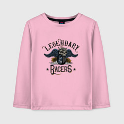Лонгслив хлопковый детский Legendary Racers, цвет: светло-розовый