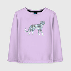 Лонгслив хлопковый детский Водяной голубой тигр, символ 2022, цвет: лаванда