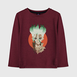 Лонгслив хлопковый детский Senkuu art, цвет: меланж-бордовый