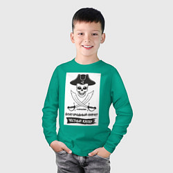 Лонгслив хлопковый детский ПИРАТ RUTRACKER ЧЕСТНЫЙ КАПЕР, цвет: зеленый — фото 2