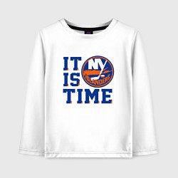 Лонгслив хлопковый детский It Is New York Islanders Time Нью Йорк Айлендерс, цвет: белый