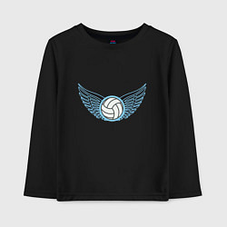 Лонгслив хлопковый детский Volleyball Wings, цвет: черный