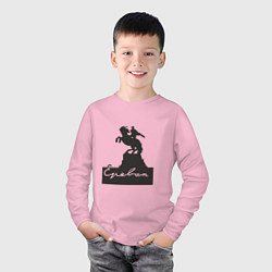 Лонгслив хлопковый детский Ереван, цвет: светло-розовый — фото 2