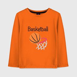 Лонгслив хлопковый детский Game Basketball, цвет: оранжевый