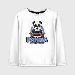 Лонгслив хлопковый детский Panda Happy driver, цвет: белый