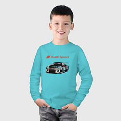 Лонгслив хлопковый детский Audi Motorsport Racing team, цвет: бирюзовый — фото 2