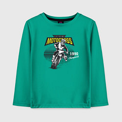 Лонгслив хлопковый детский Motocross Мотокросс, цвет: зеленый