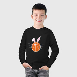 Лонгслив хлопковый детский Basketball Bunny, цвет: черный — фото 2