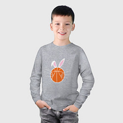 Лонгслив хлопковый детский Basketball Bunny, цвет: меланж — фото 2