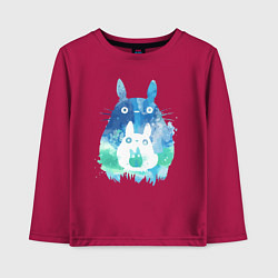 Лонгслив хлопковый детский Семья кроликов Акварель, цвет: маджента