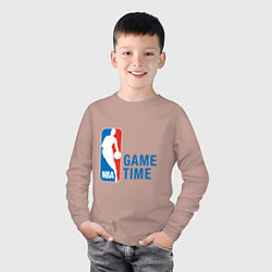 Лонгслив хлопковый детский NBA Game Time, цвет: пыльно-розовый — фото 2